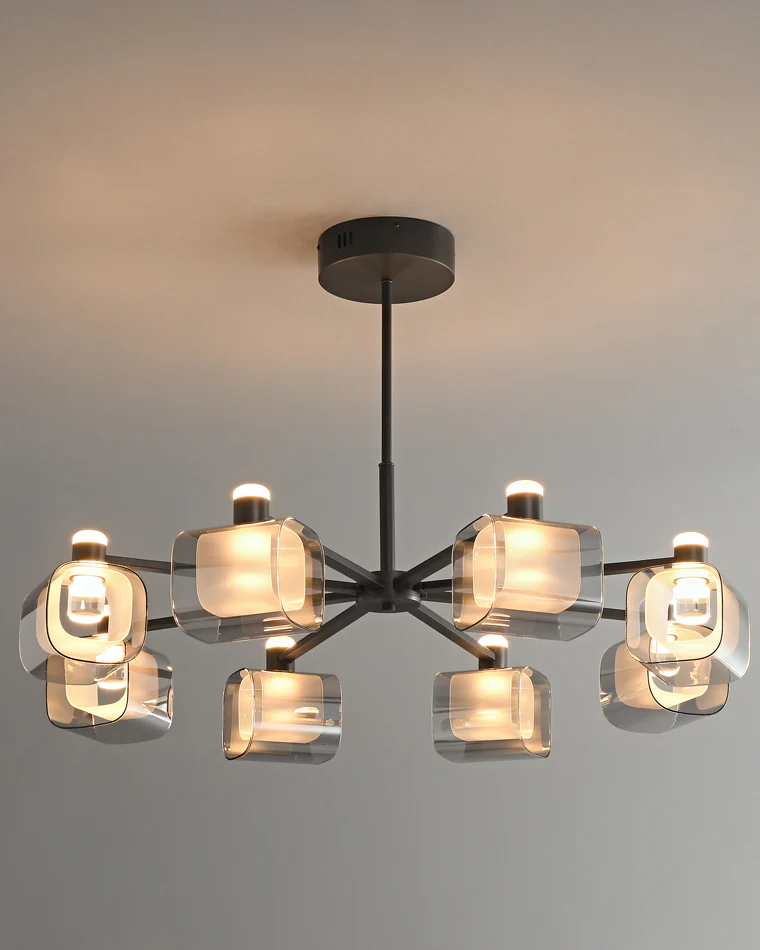 WOMO Hollow Rectangular Glass Chandelier-WM2223 - Image 35