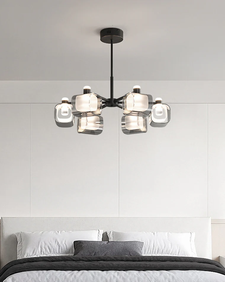 WOMO Hollow Rectangular Glass Chandelier-WM2223 - Image 4