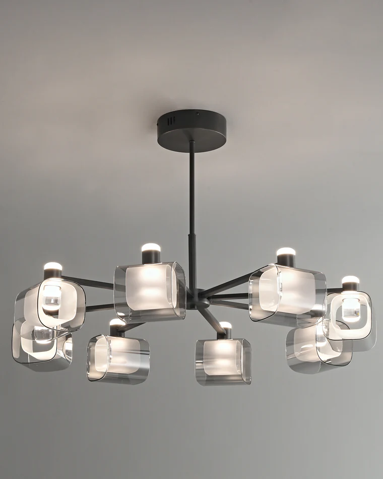WOMO Hollow Rectangular Glass Chandelier-WM2223 - Image 5