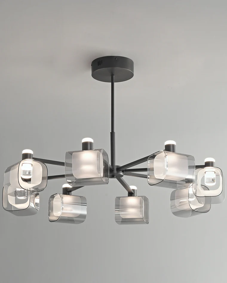 WOMO Hollow Rectangular Glass Chandelier-WM2223 - Image 7