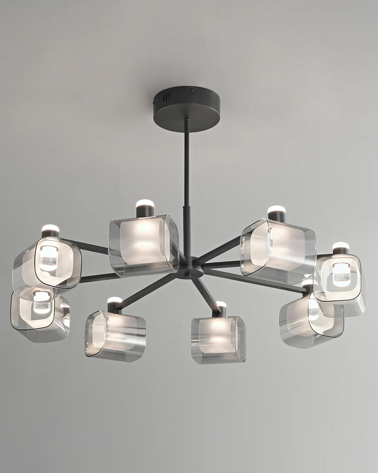 WOMO Hollow Rectangular Glass Chandelier-WM2223 - Image 8