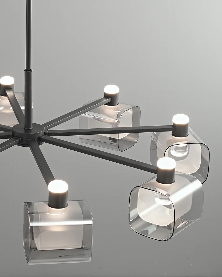 WOMO Hollow Rectangular Glass Chandelier-WM2223 - Image 9
