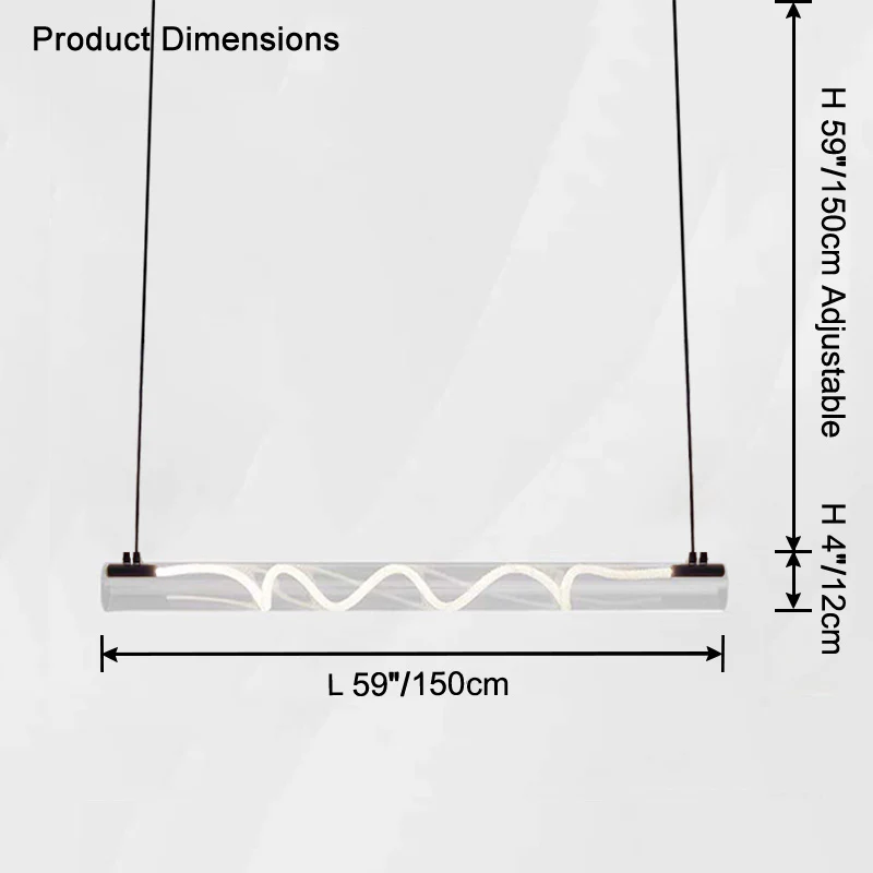 WOMO Rope Led Horizontal Tube Pendant Light-WM2766 - Image 15