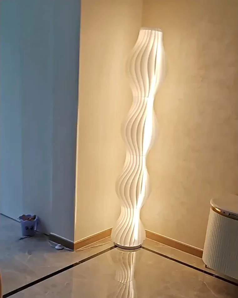 WOMO Wavy Column Floor Lamp with Hue Dimmer-WM7074 - Image 36