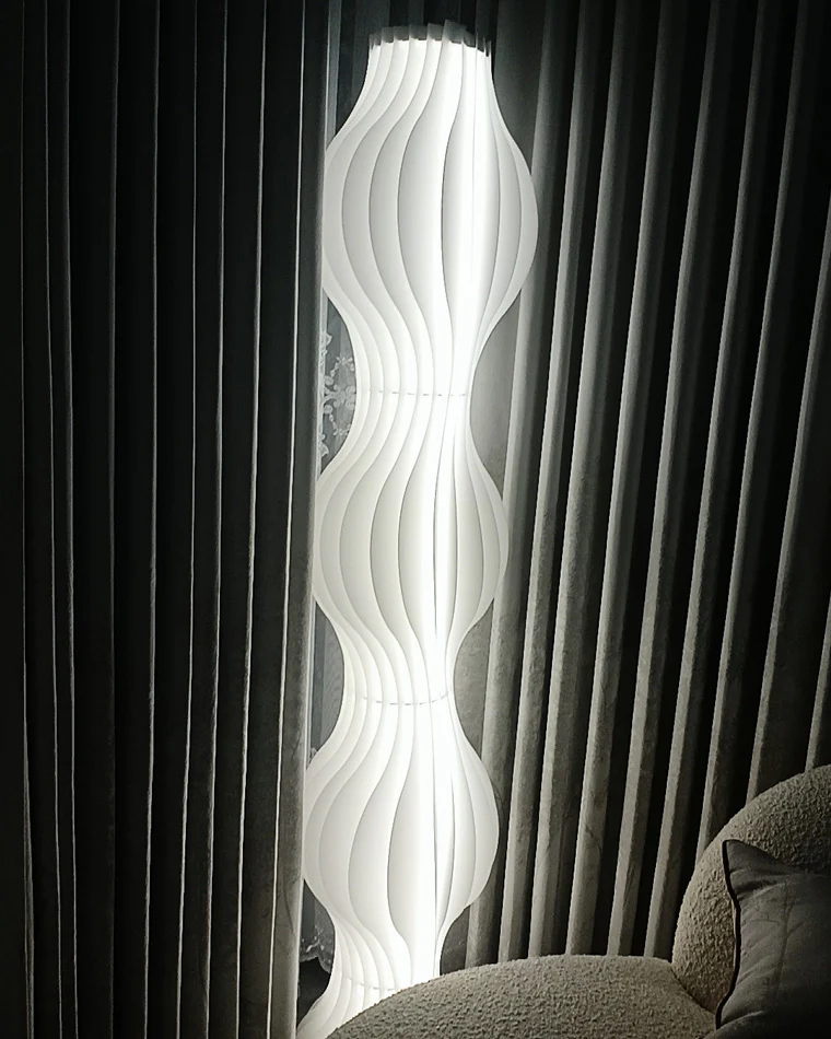WOMO Wavy Column Floor Lamp with Hue Dimmer-WM7074 - Image 6
