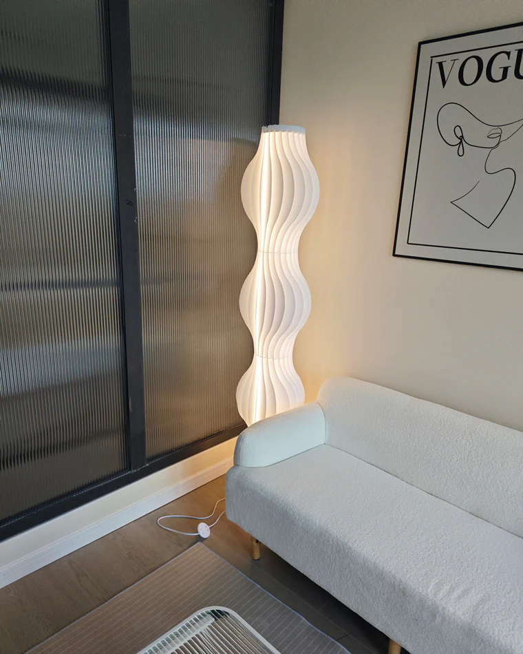WOMO Wavy Column Floor Lamp with Hue Dimmer-WM7074 - Image 8