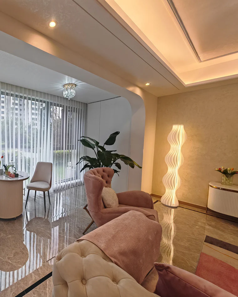 WOMO Wavy Column Floor Lamp with Hue Dimmer-WM7074 - Image 9