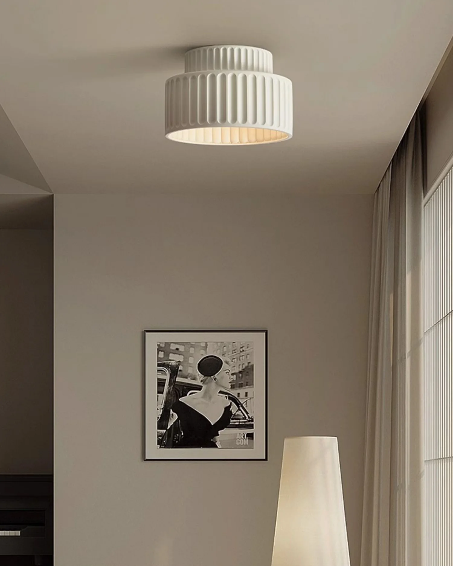 WOMO Japandi Drum Ceiling Light-WM1148 - Image 4