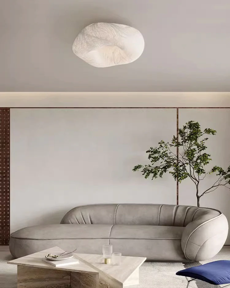WOMO Japandi Silk Flush Mount Ceiling Light-WM1144 - Image 2