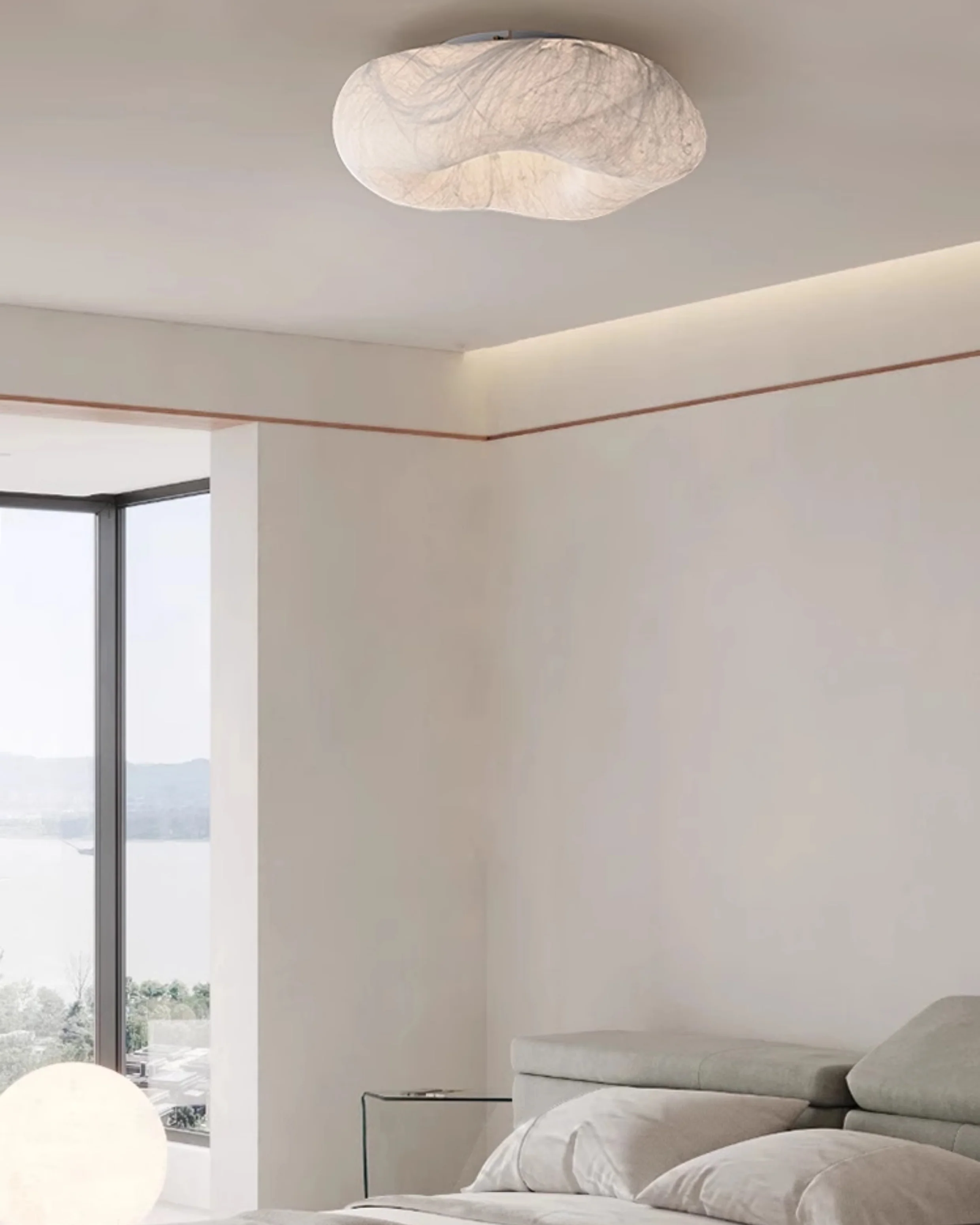 WOMO Japandi Silk Flush Mount Ceiling Light-WM1144 - Image 8