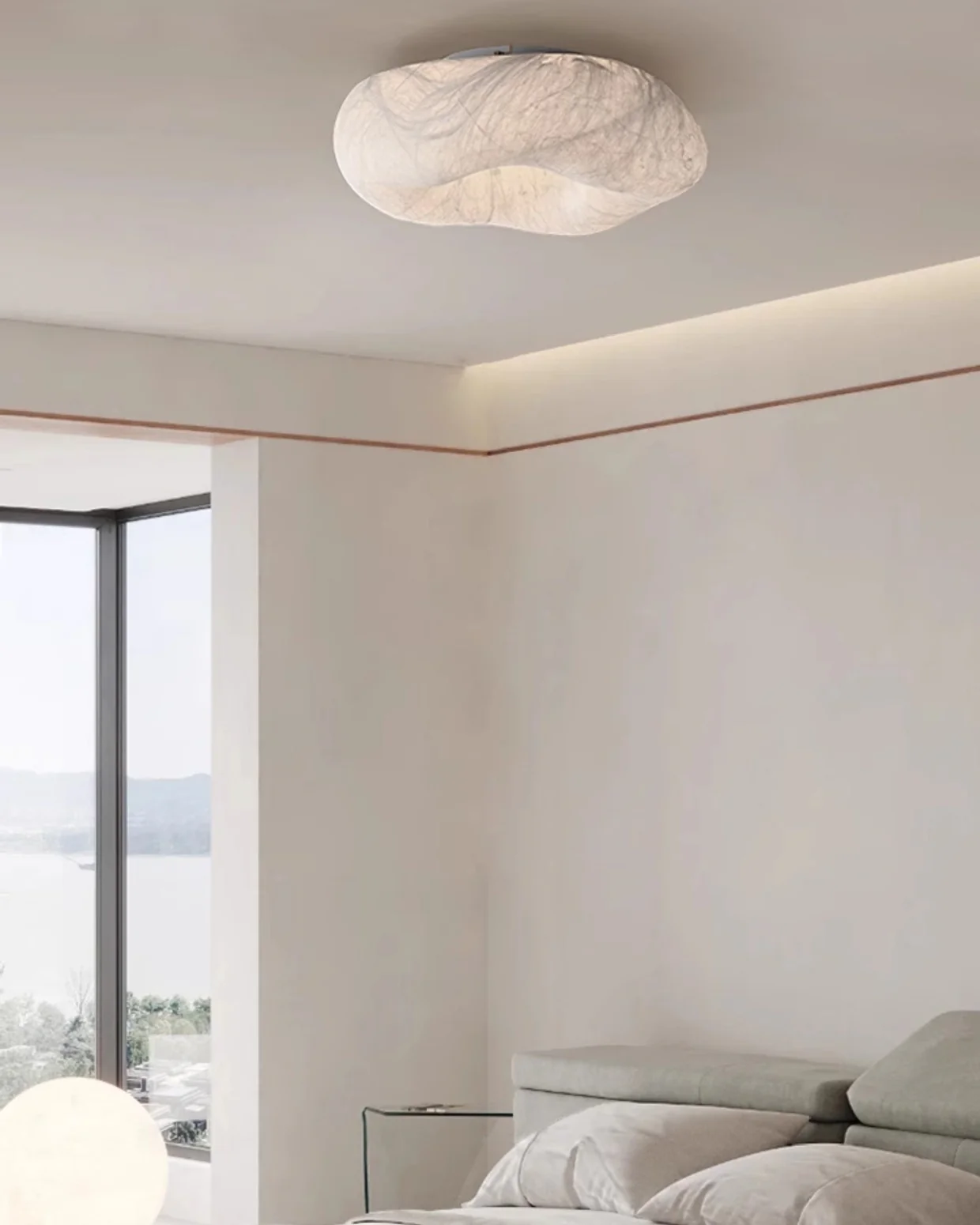 WOMO Japandi Silk Flush Mount Ceiling Light-WM1144 - Image 9