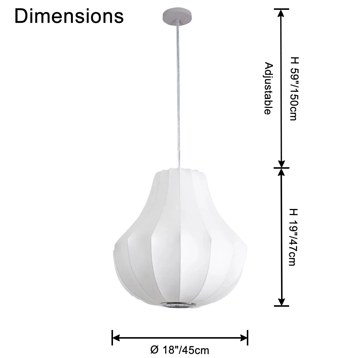 WOMO Japandi Silk Pendant Light-WM2953 - Image 15