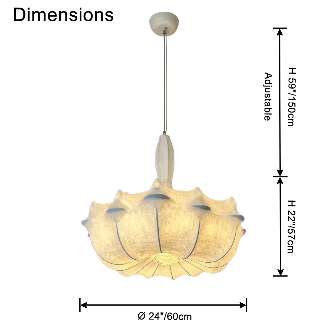 WOMO Large Silk Chandelier-WM2955 - Image 30