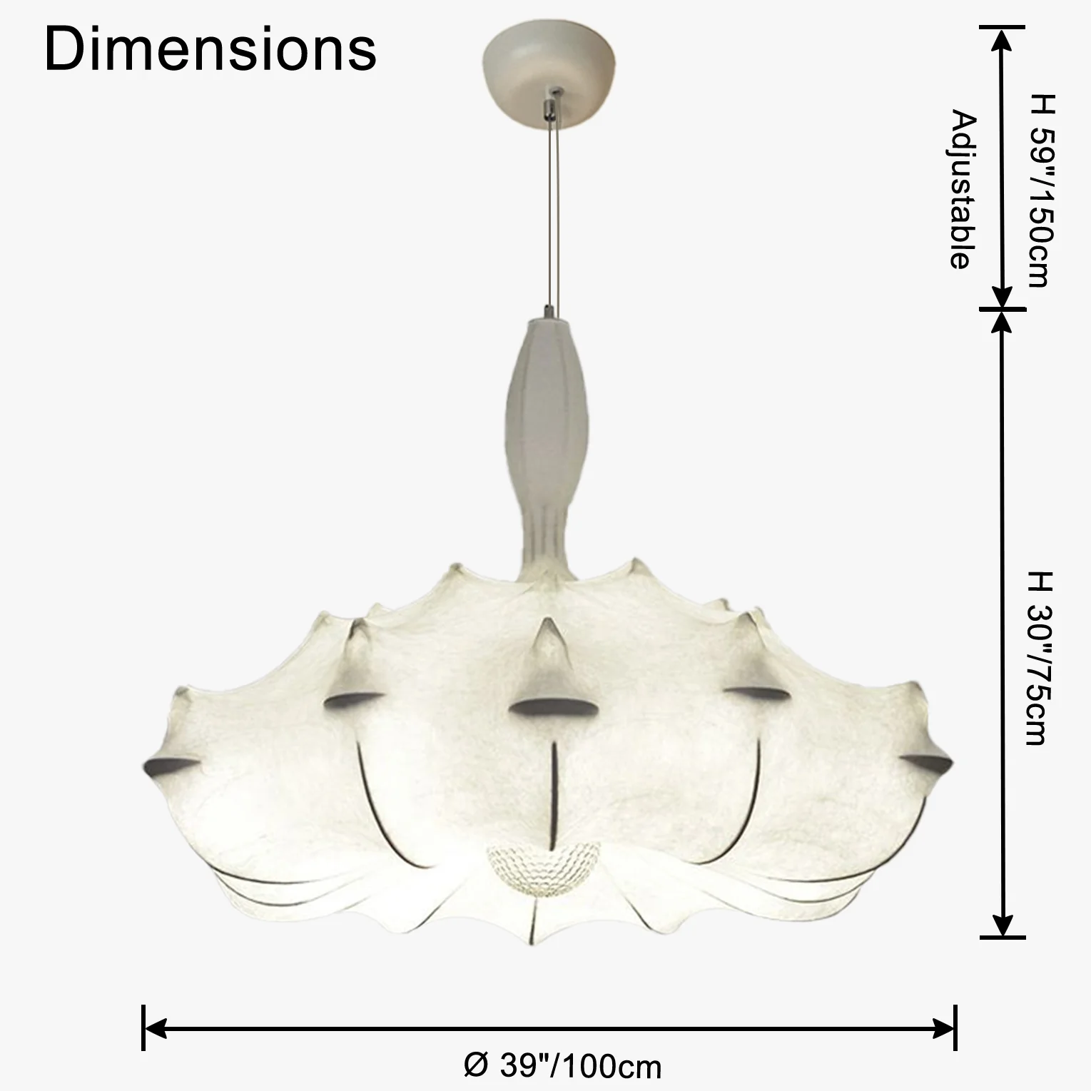 WOMO Large Silk Chandelier-WM2955 - Image 34