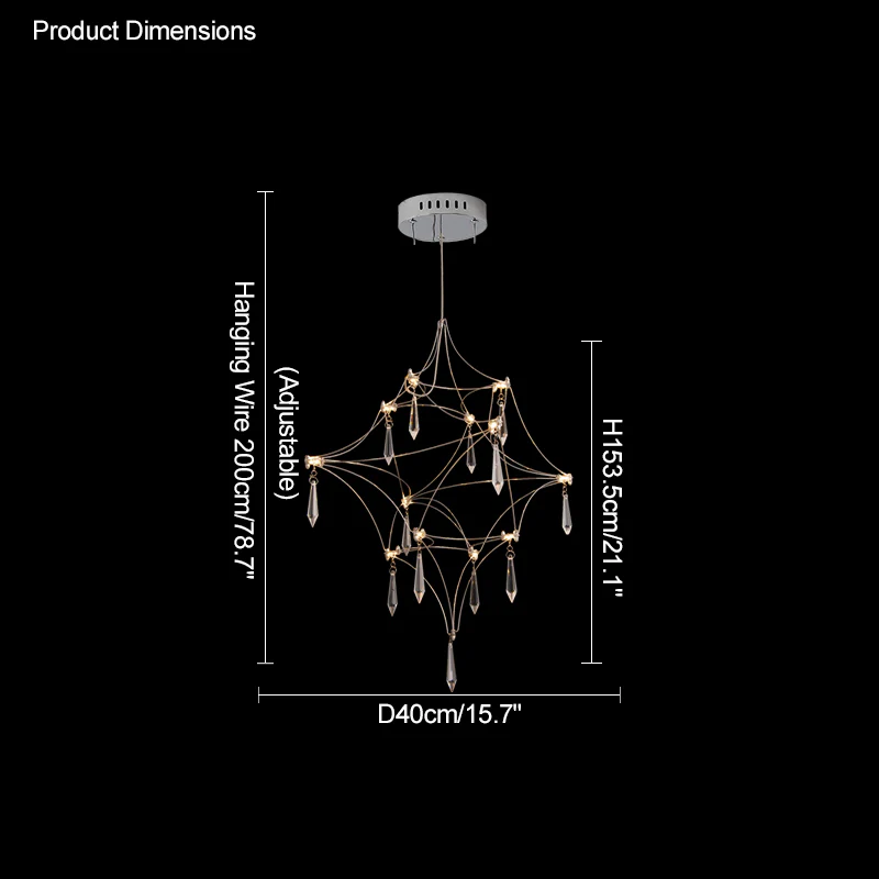 WOMO Large Sculptural Crystal Chandelier-WM2201 - Image 109