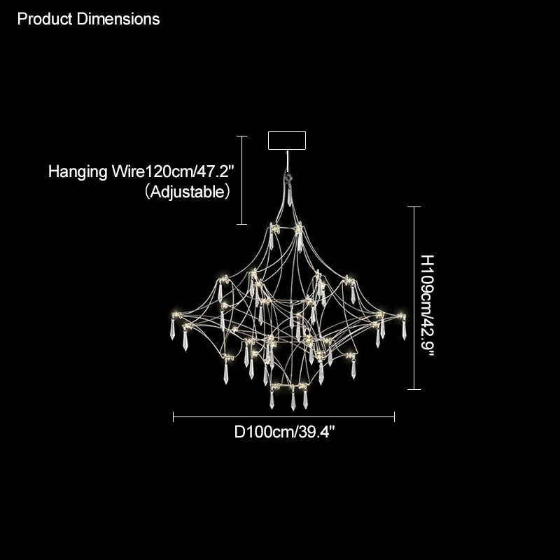 WOMO Large Sculptural Crystal Chandelier-WM2201 - Image 121