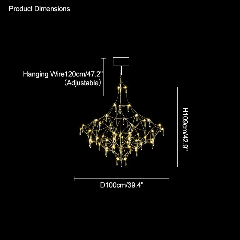 WOMO Large Sculptural Crystal Chandelier-WM2201 - Image 123