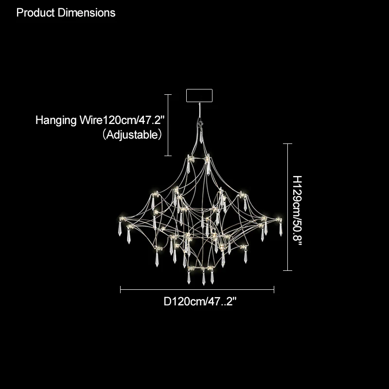 WOMO Large Sculptural Crystal Chandelier-WM2201 - Image 125