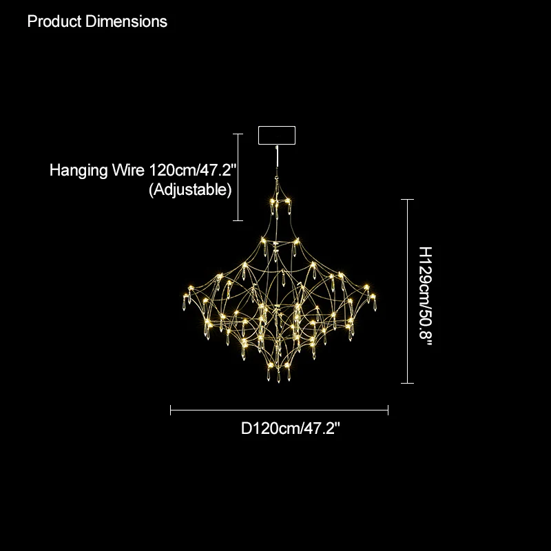 WOMO Large Sculptural Crystal Chandelier-WM2201 - Image 127