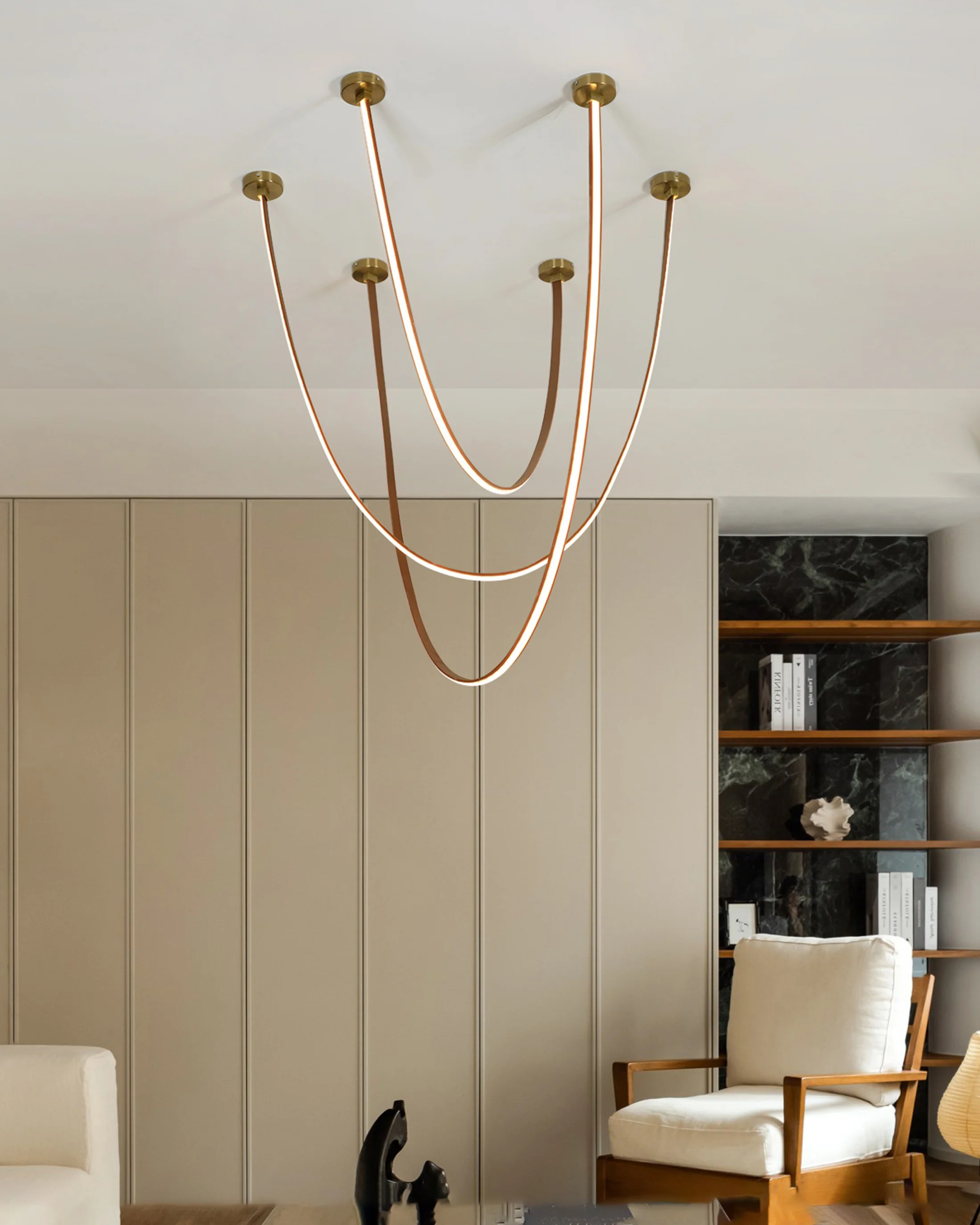 WOMO Leather Led Chandelier-WM2941 - Image 2