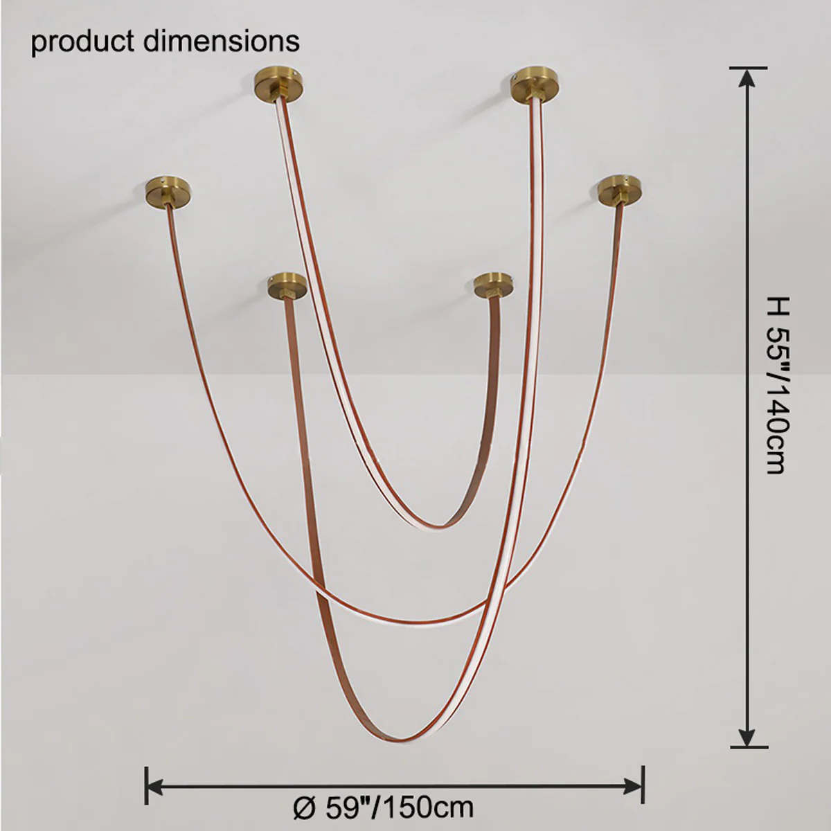 WOMO Leather Led Chandelier-WM2941 - Image 30