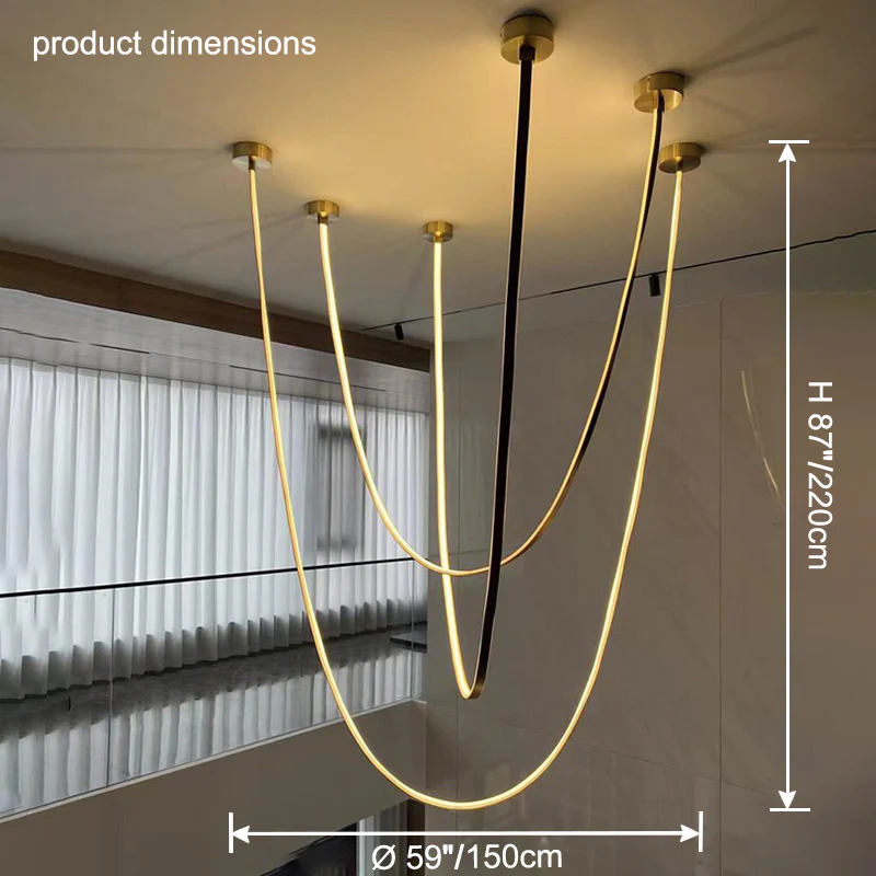 WOMO Leather Led Chandelier-WM2941 - Image 32