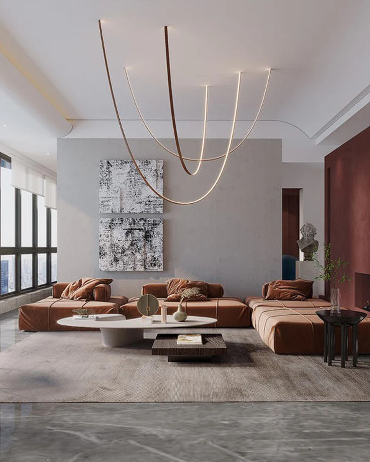 WOMO Leather Led Chandelier-WM2941 - Image 5