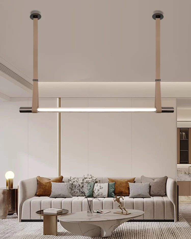 WOMO Leather Linear Pendant Light-WM2550 - Image 3