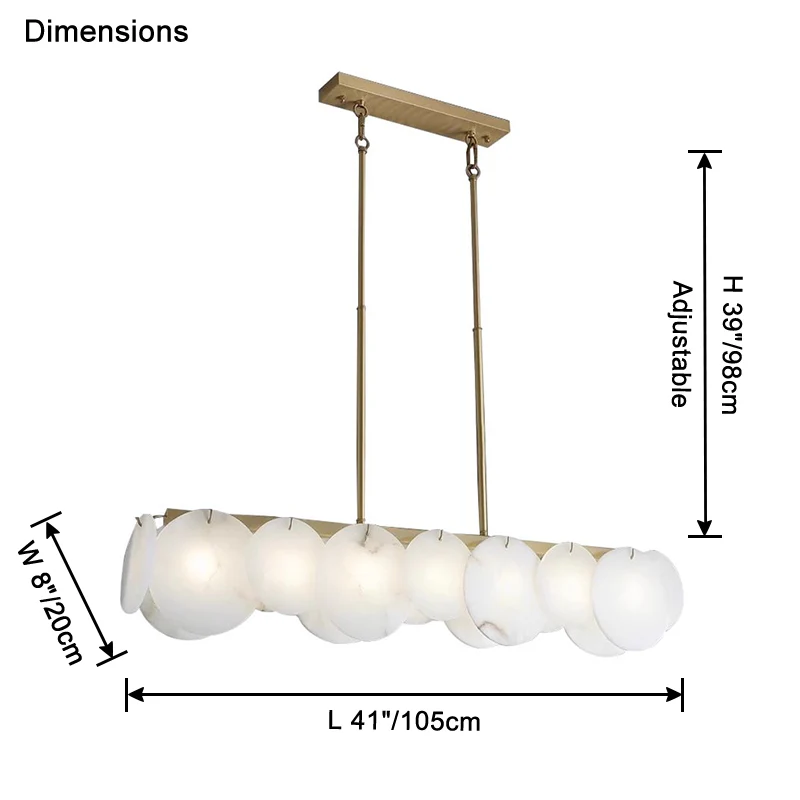 WOMO Linear Alabaster Chandelier-WM2855 - Image 6