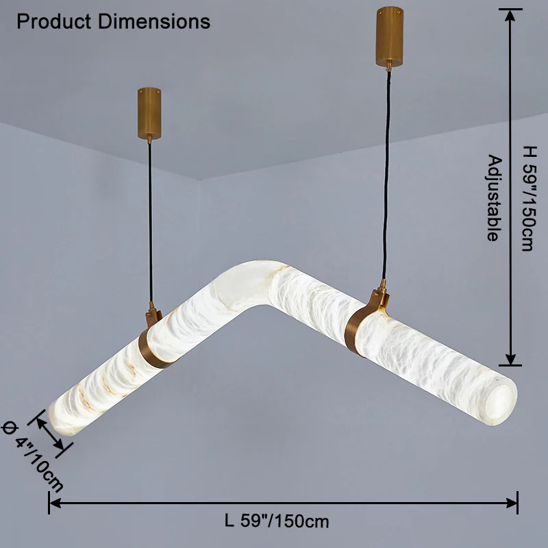 WOMO Pipe Linear Alabaster Pendant Light-WM2889 - Image 11