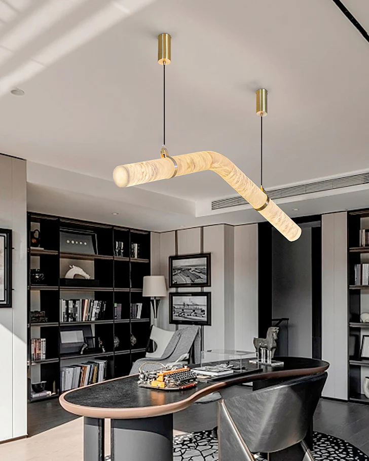WOMO Pipe Linear Alabaster Pendant Light-WM2889 - Image 5