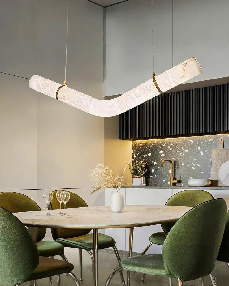 WOMO Pipe Linear Alabaster Pendant Light-WM2889 - Image 6