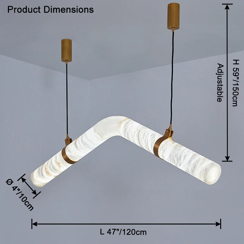 WOMO Pipe Linear Alabaster Pendant Light-WM2889 - Image 9