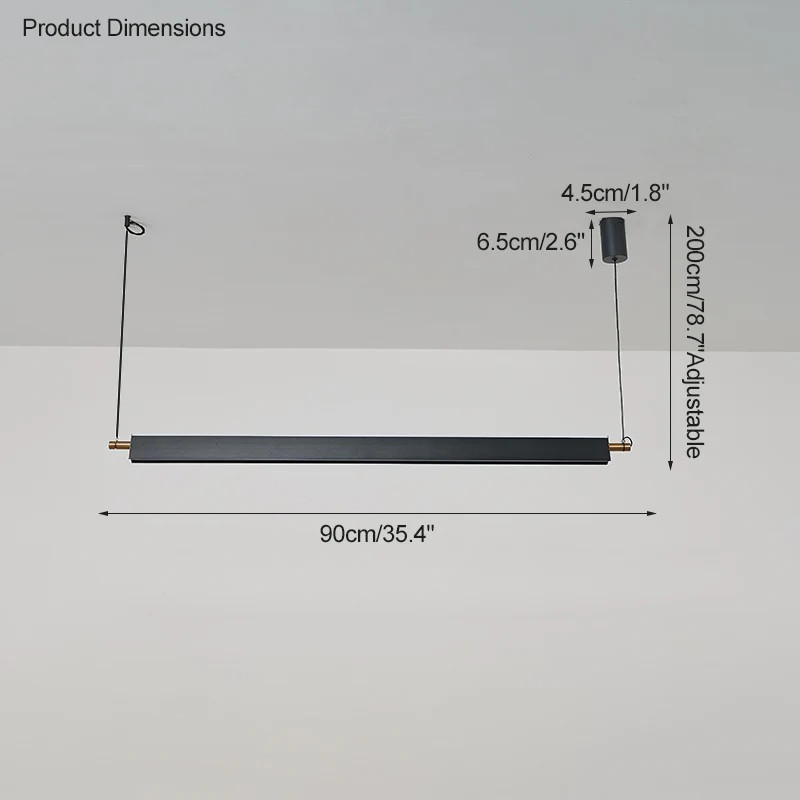 WOMO Black Linear Pendant Light-WM2182 - Image 13