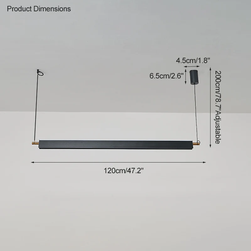 WOMO Black Linear Pendant Light-WM2182 - Image 15
