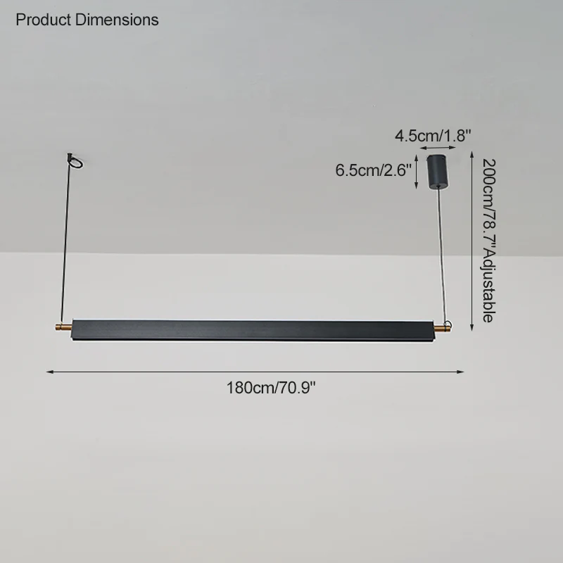 WOMO Black Linear Pendant Light-WM2182 - Image 19