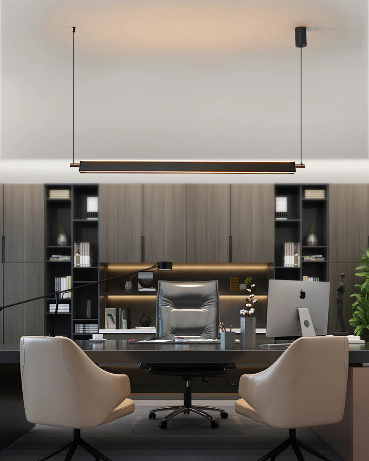 WOMO Black Linear Pendant Light-WM2182 - Image 3