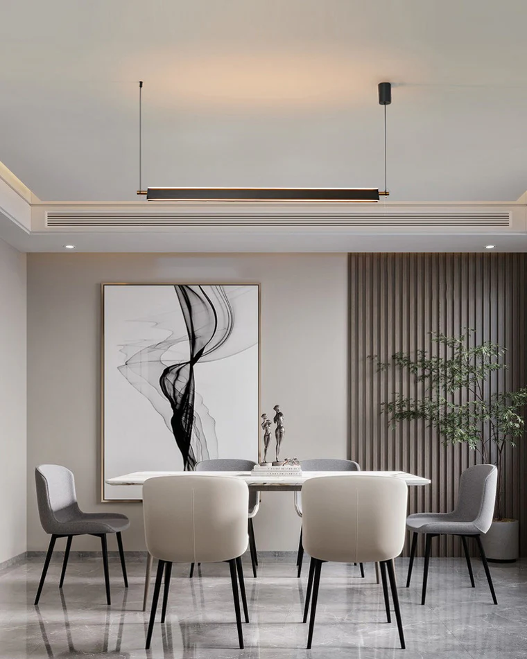 WOMO Black Linear Pendant Light-WM2182 - Image 7