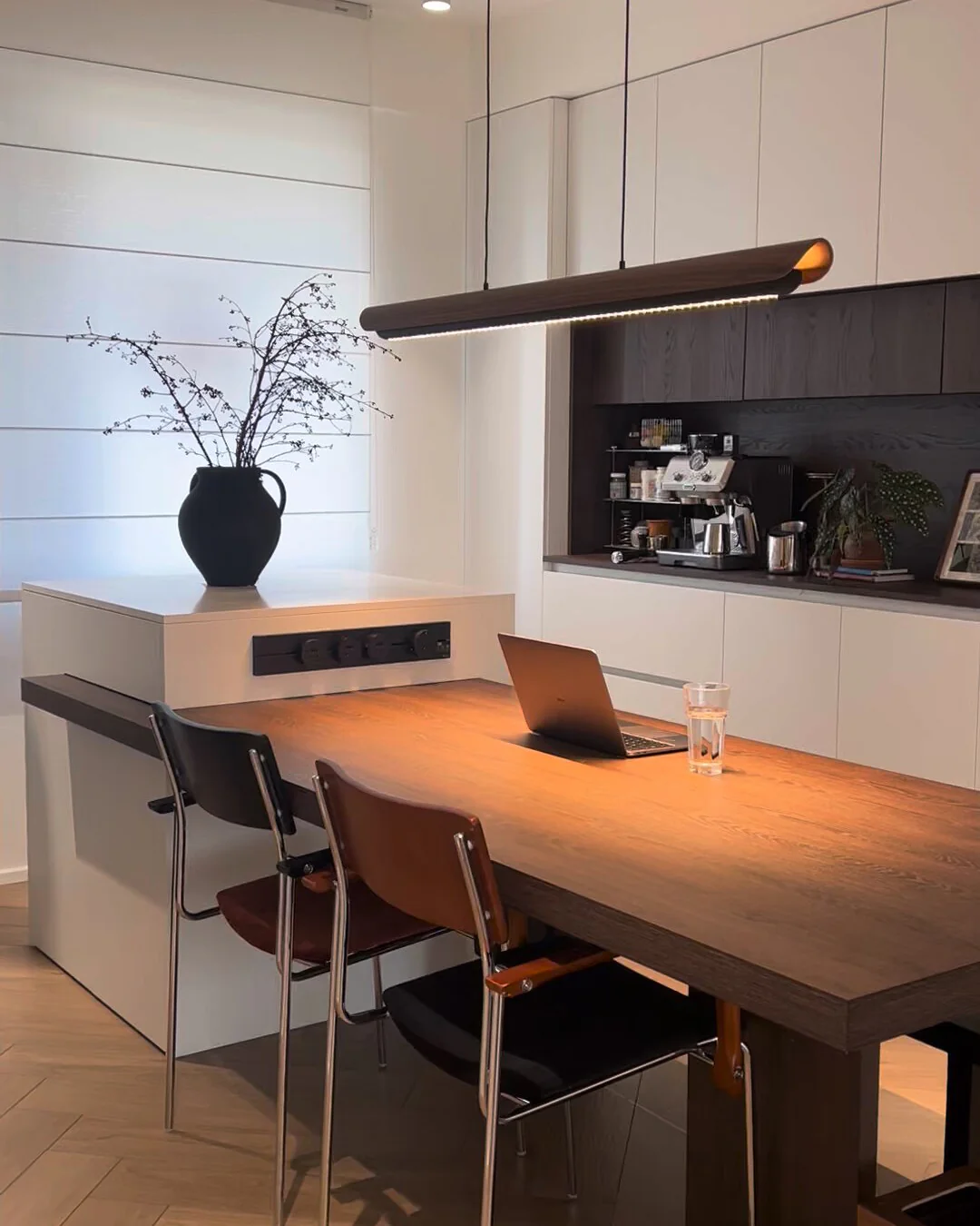 WOMO Walnut Moon watching Linear Pendant Light - WM3289 - Image 2