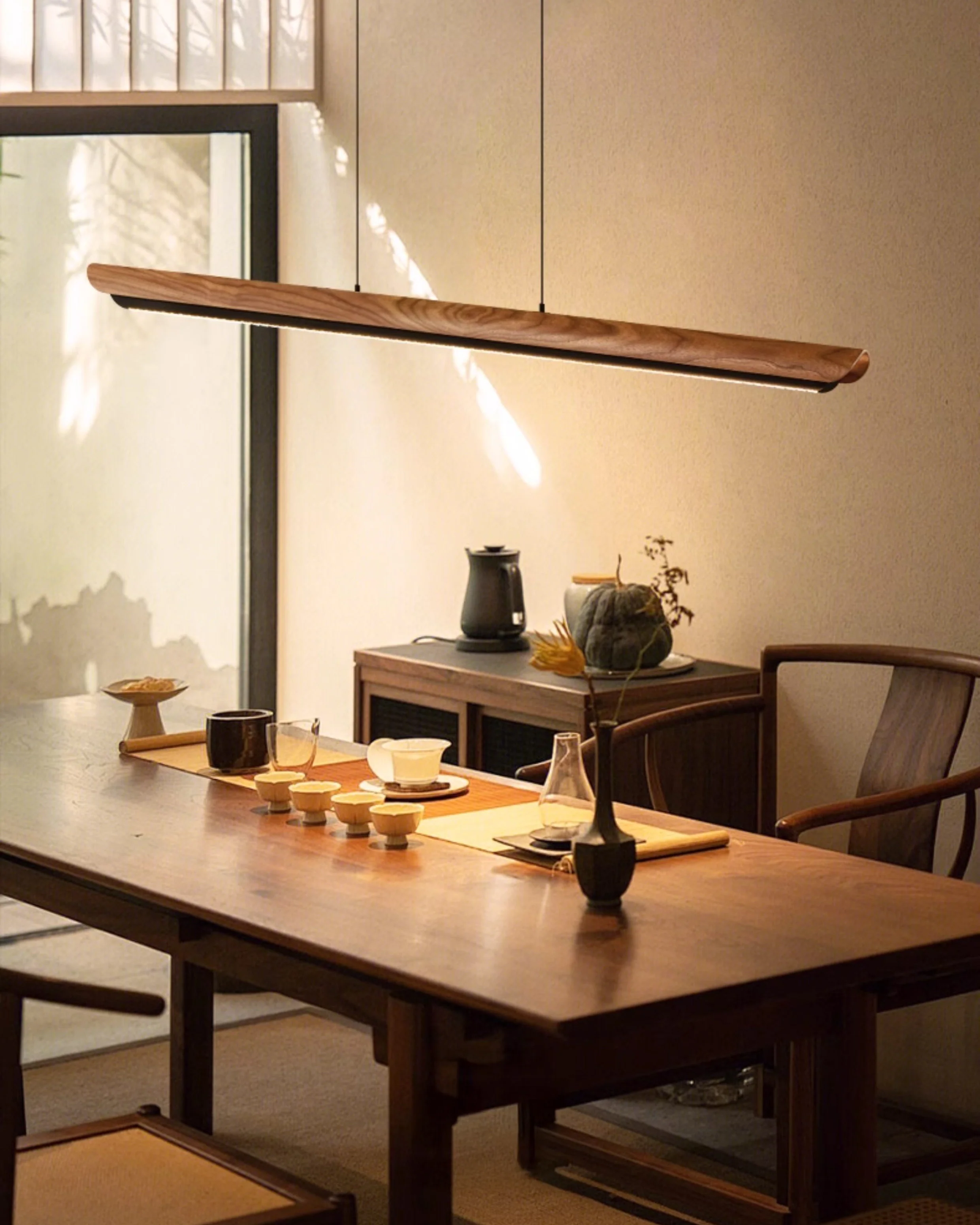 WOMO Walnut Moon watching Linear Pendant Light - WM3289 - Image 3