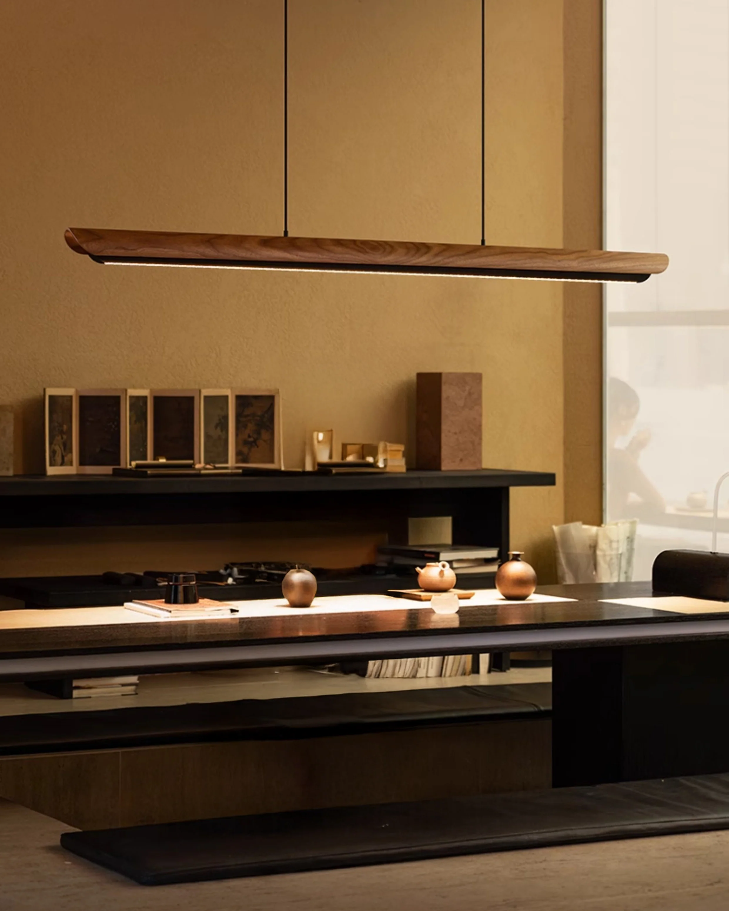 WOMO Walnut Moon watching Linear Pendant Light - WM3289 - Image 4