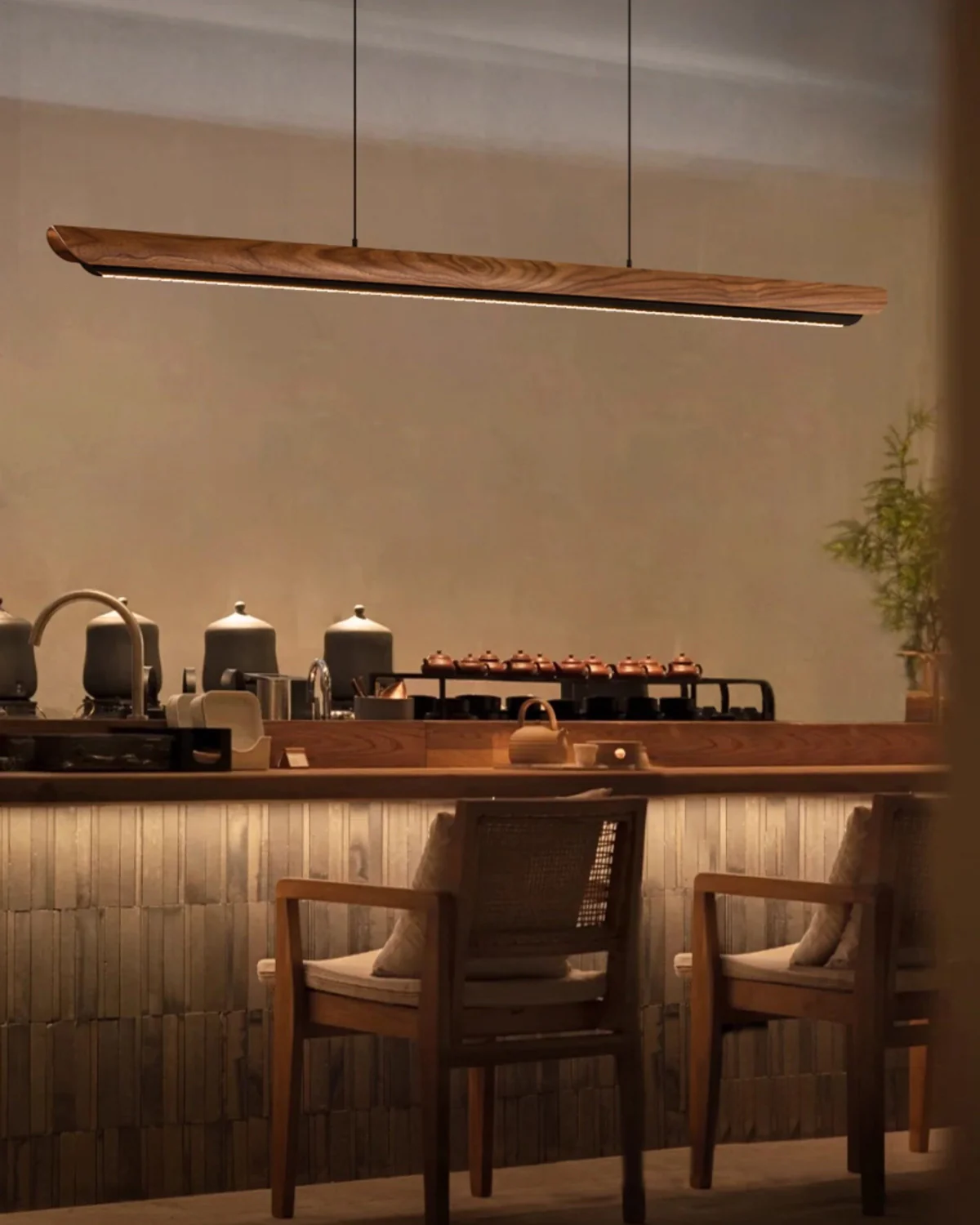 WOMO Walnut Moon watching Linear Pendant Light - WM3289 - Image 8