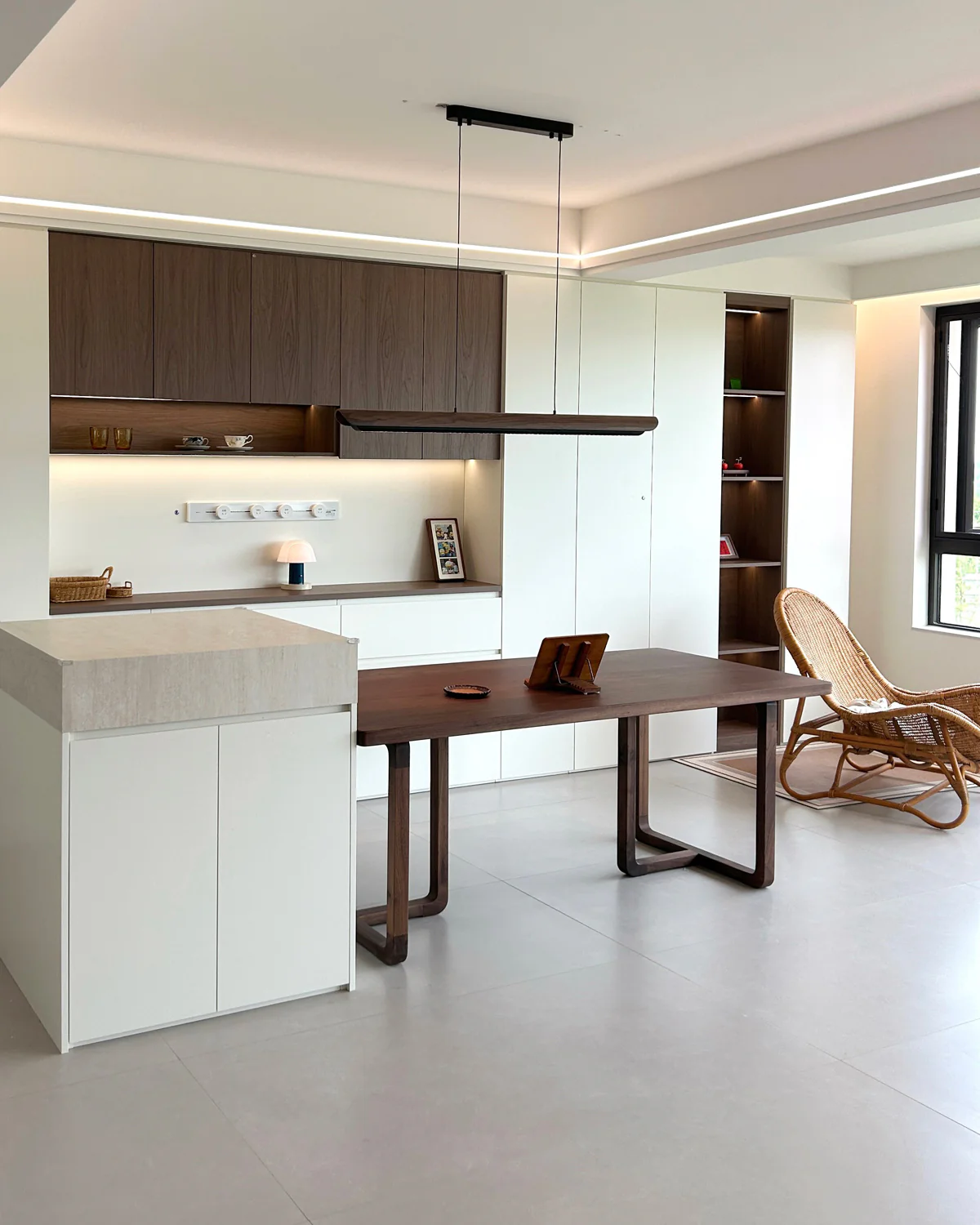 WOMO Walnut Moon watching Linear Pendant Light - WM3289 - Image 9