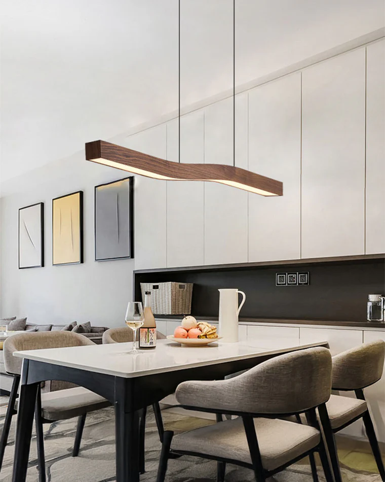 WOMO Wood Linear Pendant Light-WM2443 - Image 3