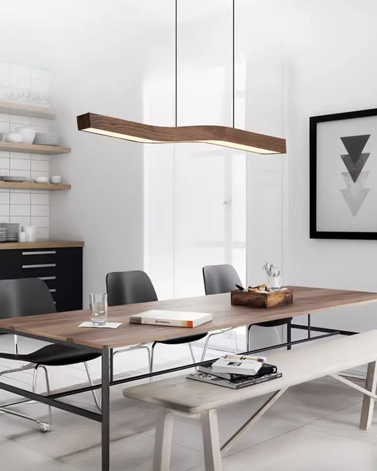 WOMO Wood Linear Pendant Light-WM2443 - Image 4