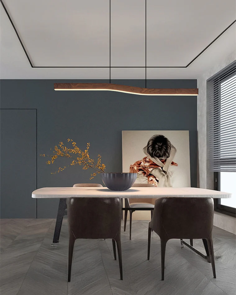 WOMO Wood Linear Pendant Light-WM2443 - Image 5
