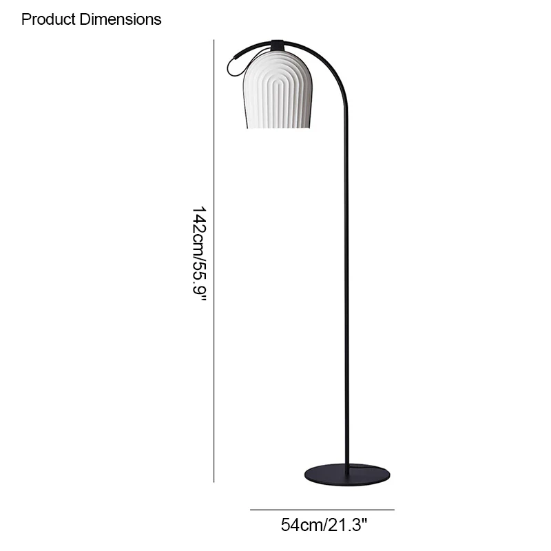 WOMO Pleated Arc Floor Lamp for Reading-WM7033 - Image 14