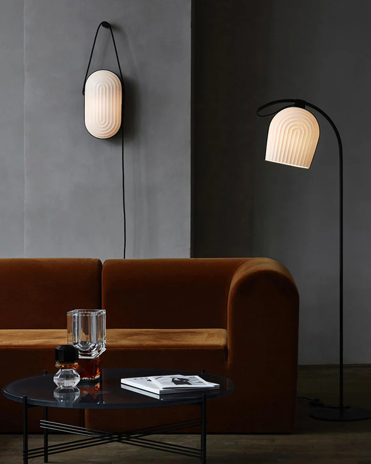 WOMO Pleated Arc Floor Lamp for Reading-WM7033 - Image 4