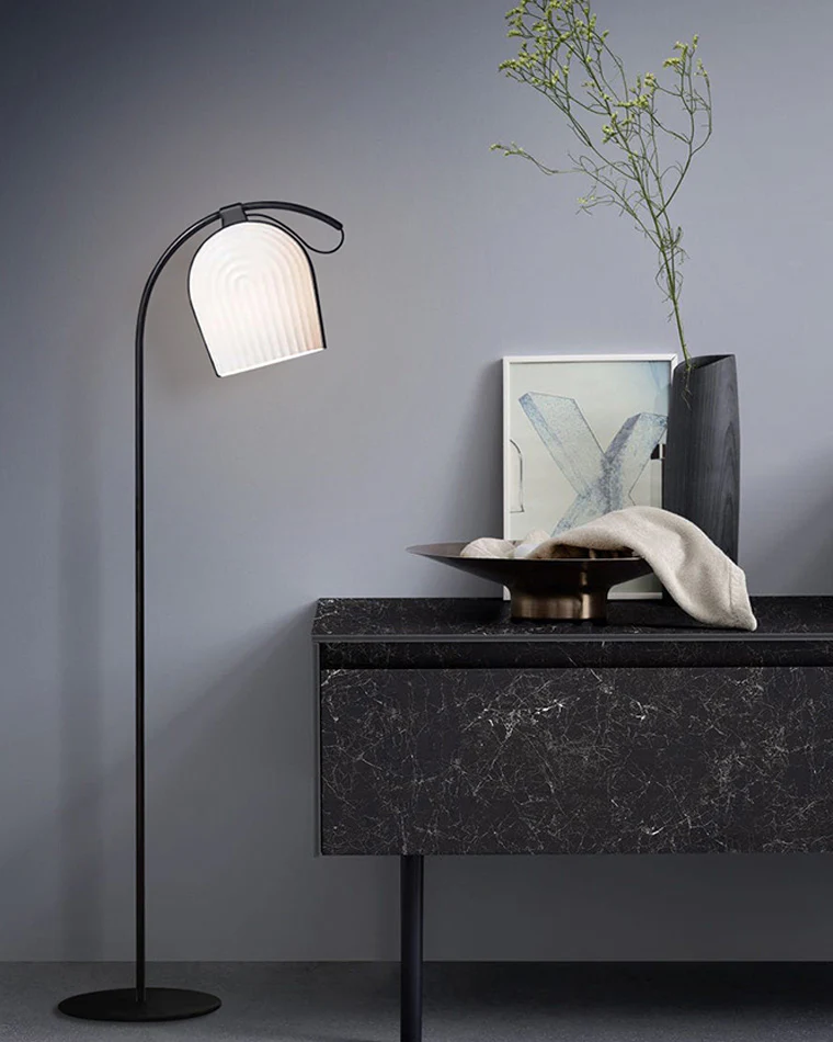 WOMO Pleated Arc Floor Lamp for Reading-WM7033 - Image 6