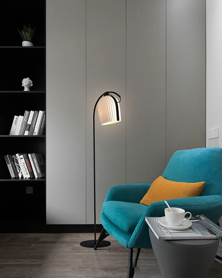 WOMO Pleated Arc Floor Lamp for Reading-WM7033 - Image 8